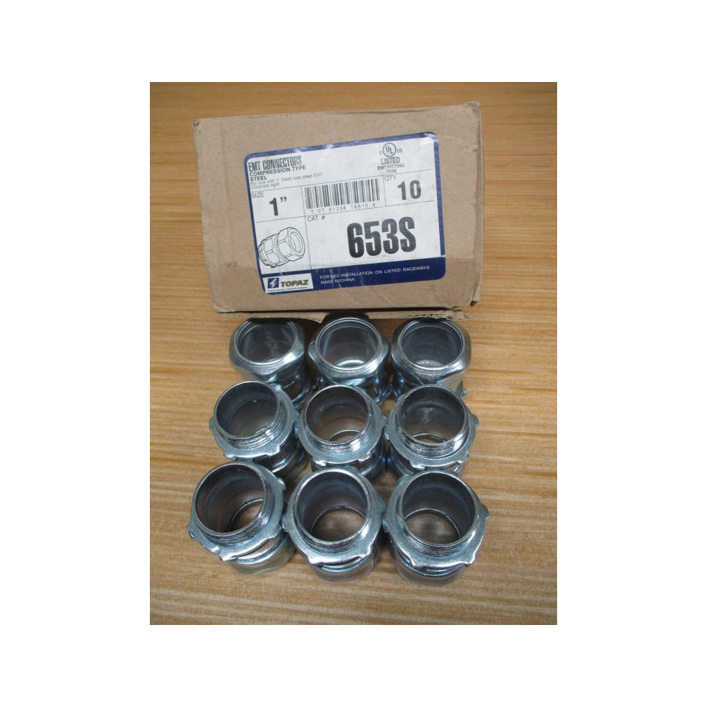 Topaz 653S EMT Compression Connector 1" (Pack of 9)