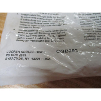 Cooper CGB293 Crouse Hinds Cord Connector (Pack of 2)