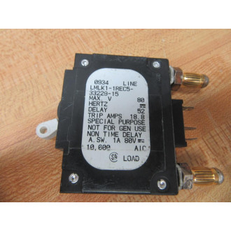 Airpax LMLK1-1REC5-33229-15 Circuit Breaker 15A - Used