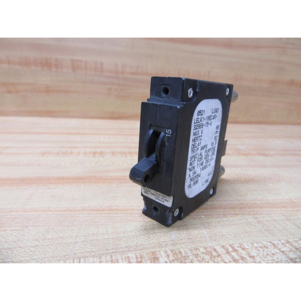 Sensata LELK1-1REC4R-32969-15-V Airpax Circuit Breaker 15A - Used Sensata LELK1-1REC4R-32969-15-V Airpax Circuit Breaker 15A - Used