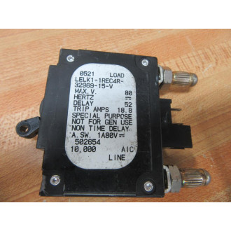 Sensata LELK1-1REC4R-32969-15-V Airpax Circuit Breaker 15A - Used