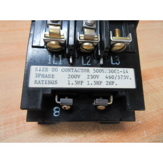 Ward Leonard 5009A3001-14 Contactor 5009A300114 - Used