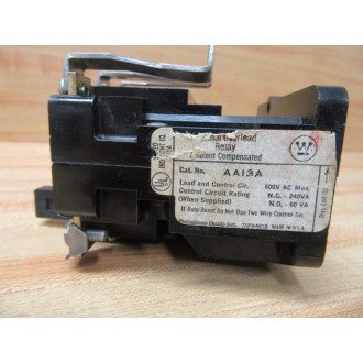 Westinghouse AA13A Thermal Overload Relay WBlack Reset Button - Used