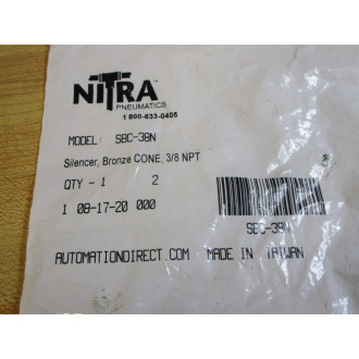 Nitra Pneumatics SBC-38N Silencer SBC38N (Pack of 2)