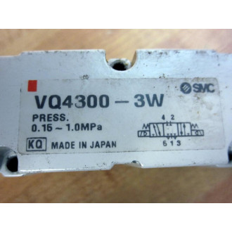 SMC VQ4300-3W Solenoid Valve VQ43003W - Used