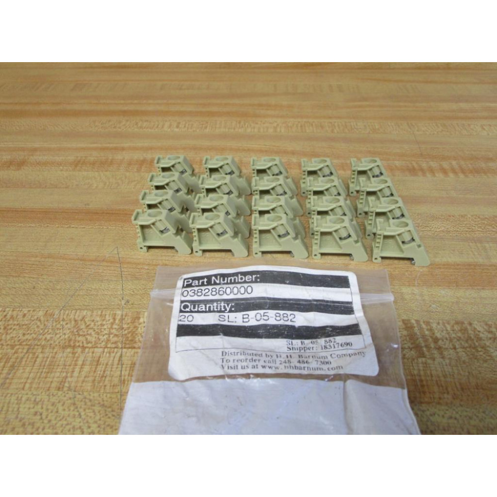 Weidmuller 0382860000 End Bracket EW 15 Beige (Pack of 20)