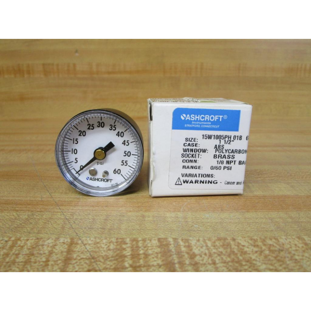Ashcroft 15W1005PH 01B 60 Pressure Gauge 15W1005PH01B60