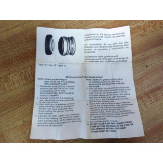 U0625V Mechanical Seal (Pack of 2)