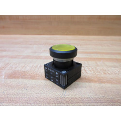 Siemens 3SB3001-0AA31 Furnas Illuminated Yellow Push Button WBase - New No Box