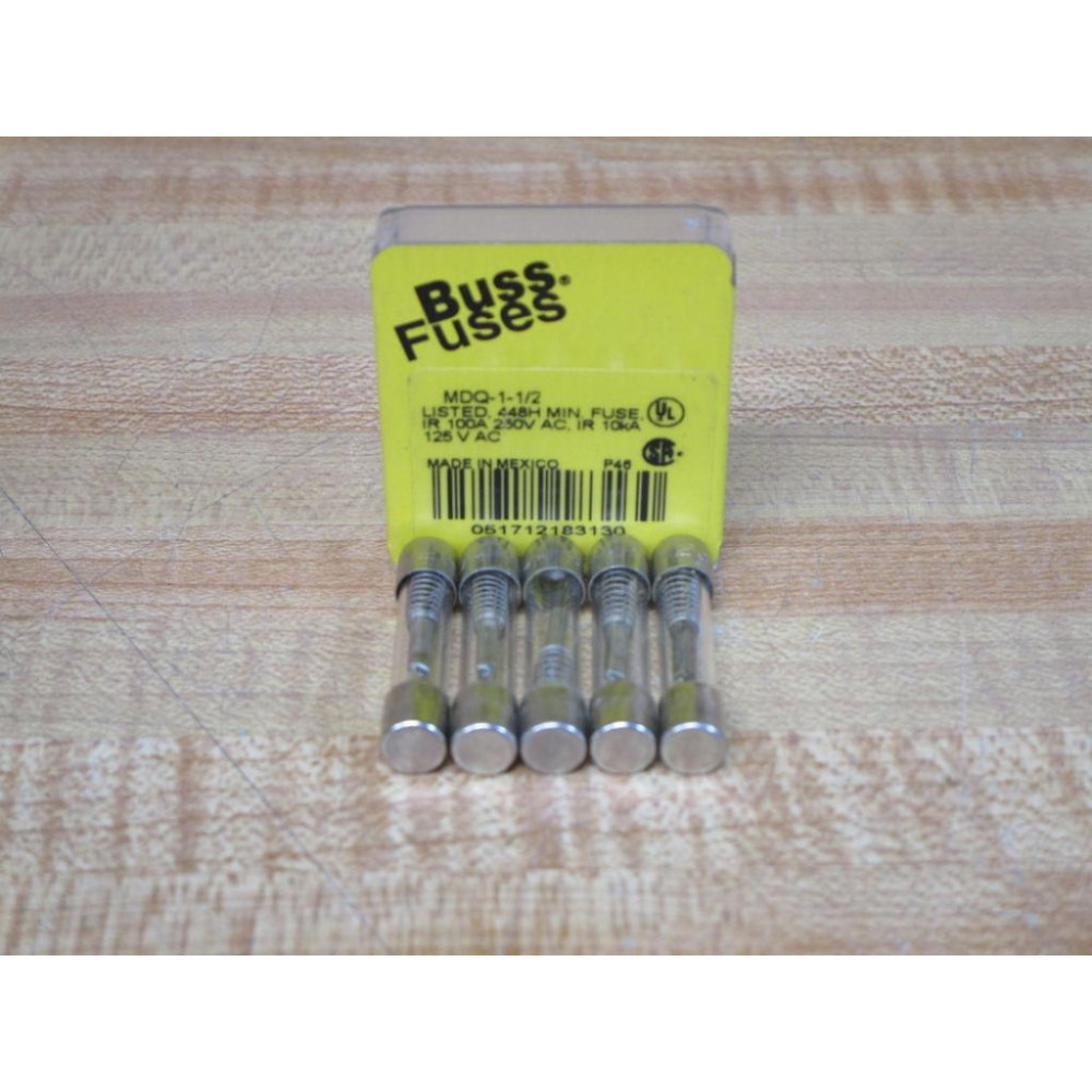 Bussmann MDQ-1-12 Buss 1.5A Fuse MDQ112 (Pack of 5)