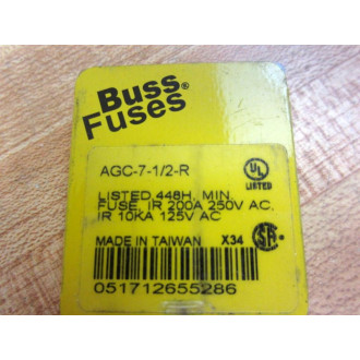 Bussmann AGC-7-12-R 7.5A Fuse AGC712R (Pack of 5)