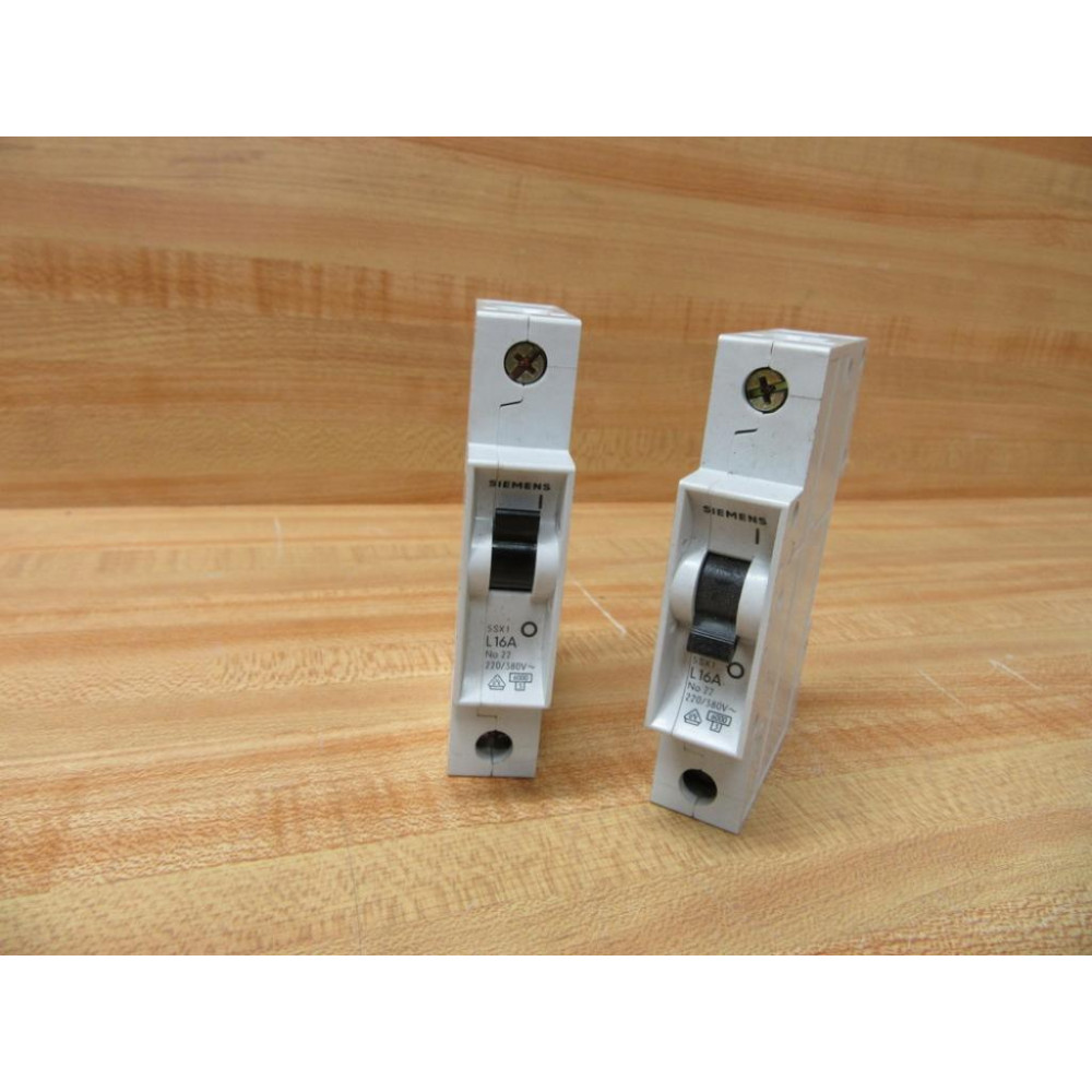 Siemens 5SX1 L16A Circuit Breaker 16A 5SX1L16A (Pack of 2) - New No Box