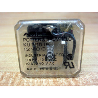 Potter & Brumfield KUP-5D15-12V DC Relay KUP-5D15-12VDC 14HP, 120VAC - Used