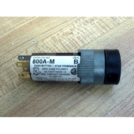 Allen Bradley 800A-M Pushbutton 800AM Ser B WO Lens (Pack of 4) - Used