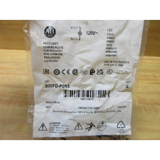 Allen Bradley 800FD-P0N5 Pilot Light 800FD-PON5