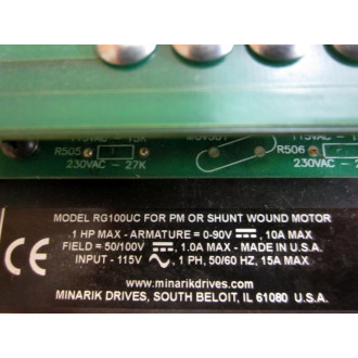 Minarik RG100UC Motor Drive 3 Non-Refundable - Parts Only