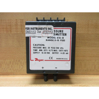 Dwyer 616-8 Pressure Transmitter 6168 - Used