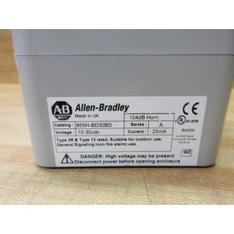 Allen Bradley 855H-BD30BD Industrial Horn 104dB - New No Box