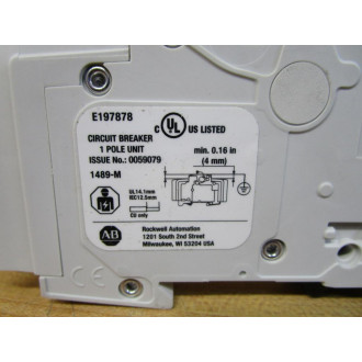 Allen Bradley 1489-M1D030 3A Circuit Breaker 0059079
