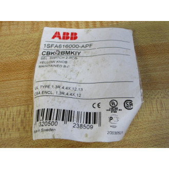 ABB CBK-2BMKIY Selector Switch 1SFA616000-APF - New No Box