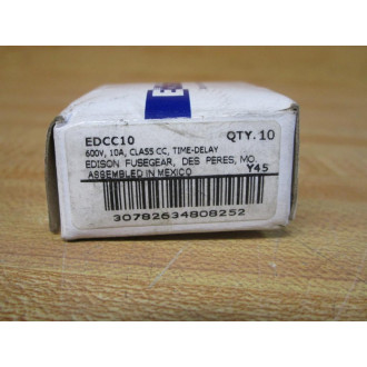Edison EDCC10 Fusegear 10A Fuse (Pack of 10)