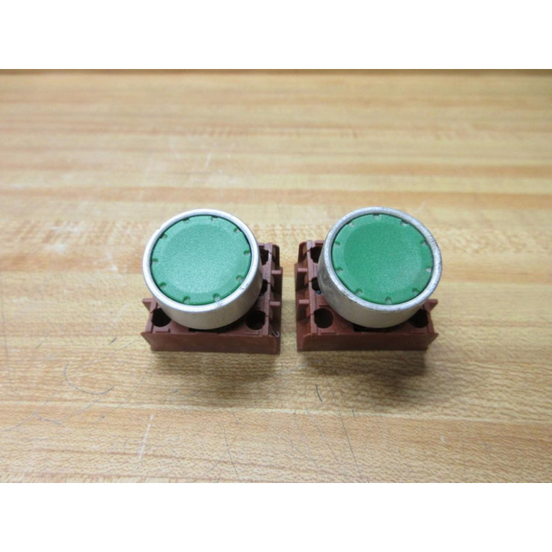 Siemens 3SB02-PFG Furnas Green Push Button Operator WHolder (Pack of 2) - Used