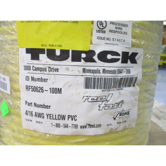 Turck RF50626-100M Reel Fast Cable 416 AWG Yellow PVC