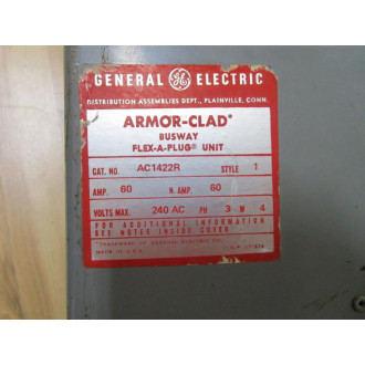 General Electric AC1422R Flex-A-Plug Busway Unit GE - Used