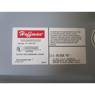 Hoffman A-14N124 nVent Electrical Enclosure A14N124 - New No Box