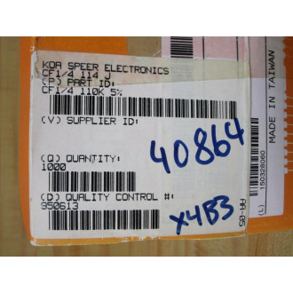 KOA CR-25-B14 WJ Speer Electronics Resistor CR-25-B 14 (Pack of 1000)