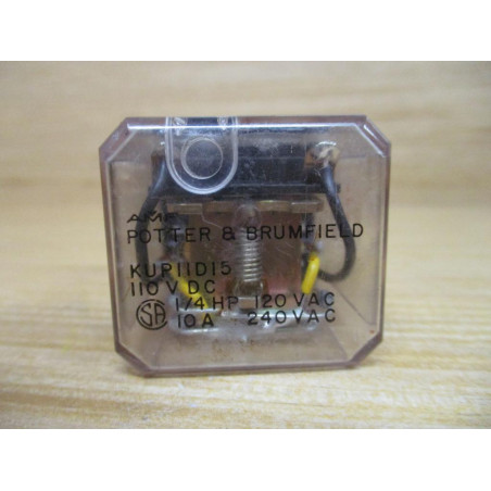 Potter & Brumfield KUP-11D15-110V DC Relay KUP-11D15-110VDC - Used