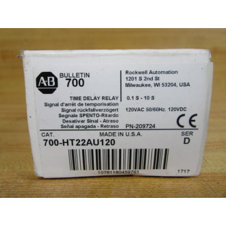 Allen Bradley 700-HT22AU120 Time Delay Relay 700HT22AU120 Series D