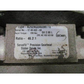 Stober K202AG0460MT10 Servofit Precision Gearhead W Shaft - Used