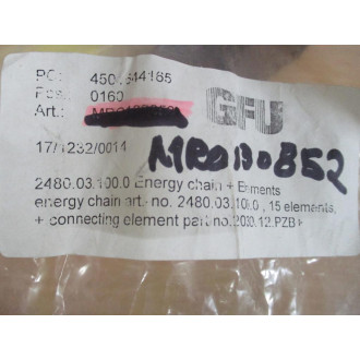Igus 2480.03.100.0 Energy Chain 2480.03.100 28",W End Connectors - New No Box
