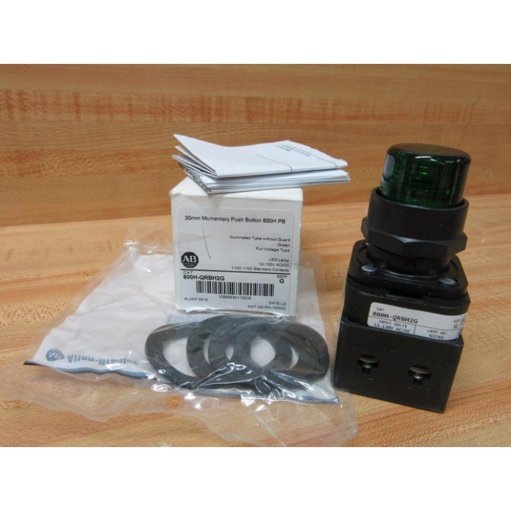 Allen Bradley 800H-QRBH2G Push Button 800HQRBH2G W800TC-N374, 800T-XA Allen Bradley 800H-QRBH2G Push Button 800HQRBH2G W800TC-N374, 800T-XA