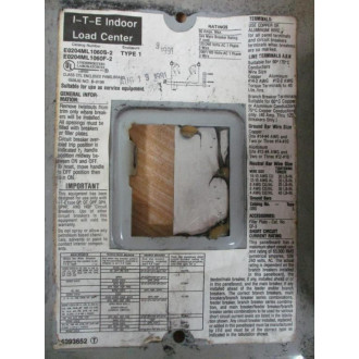 ITE E0204ML1060F-2 Indoor Load Center E0204ML1060F2 - Used