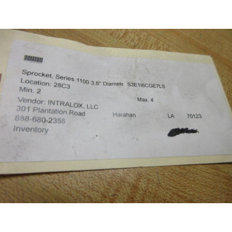 Intralox S3E1I6CGE7LS EZ-Track Sprocket S1100-3.8PD (Pack of 2) - New No Box