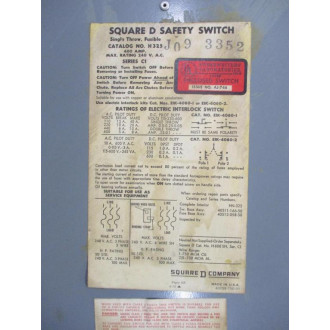 Square D H325 Safety Switch - Used