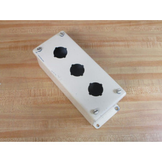 Hoffman E-3PB 3 Hole Pushbutton Enclosure 58030 Beige - Used