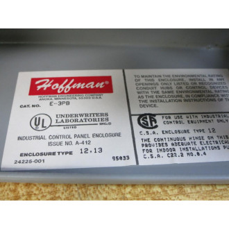 Hoffman E-3PB 3 Hole Pushbutton Enclosure 58030 Beige - Used