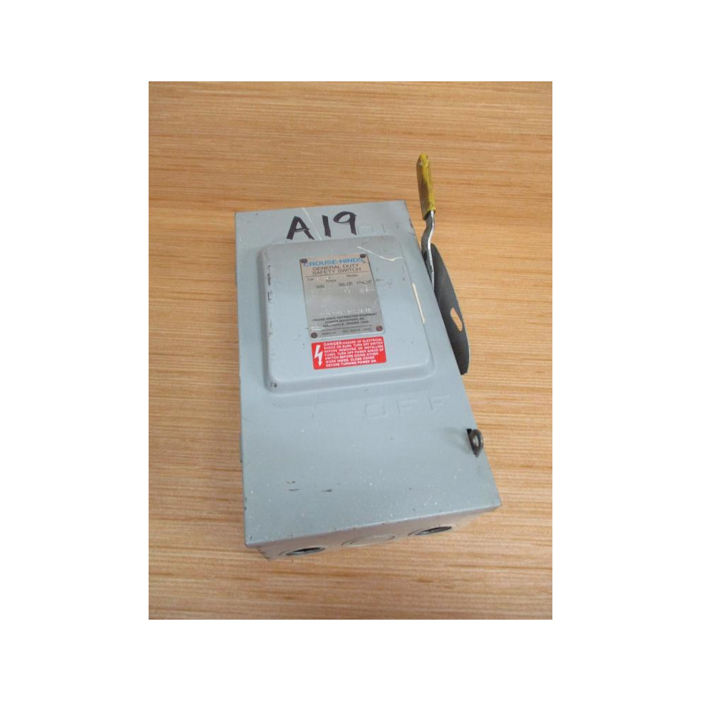 Crouse Hinds GH422N Safety Switch - Used