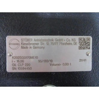 Stober K202SG0170ME10 Gearbox Mounted - New No Box