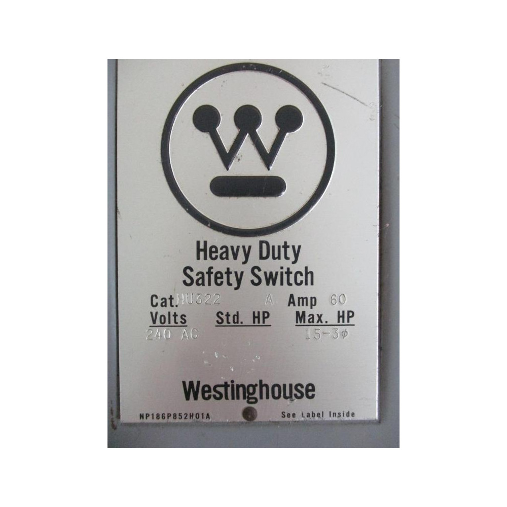 Westinghouse HU322 Heavy Duty Safety Switch Ser.A - New No Box