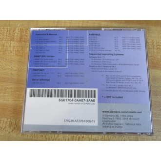 Siemens S79220-A7270-F000-01 Simatic Software 6GK1704-0AA07-3AA0 - New No Box