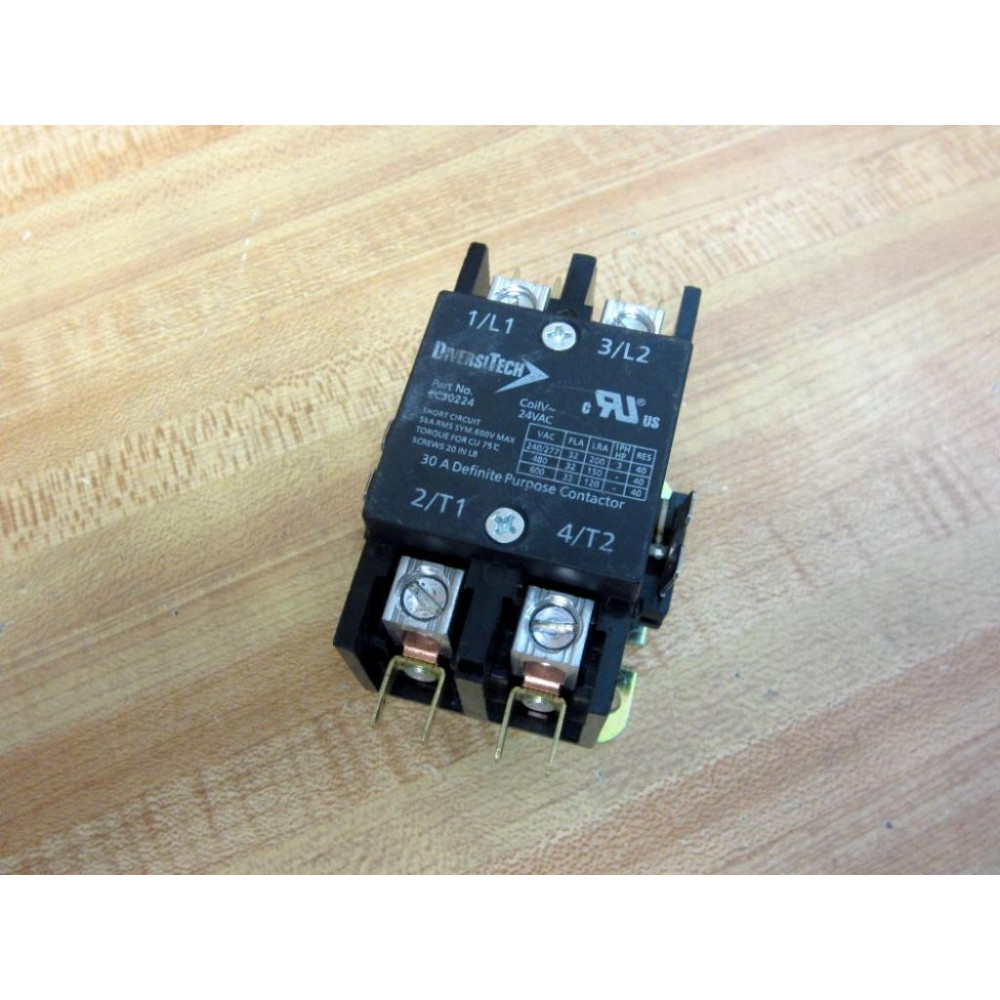 DiversiTech EC30224 30A DP Contactor - New No Box DiversiTech EC30224 30A DP Contactor - New No Box