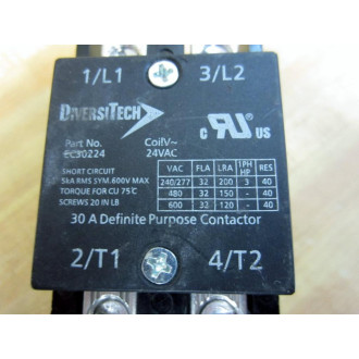 DiversiTech EC30224 30A DP Contactor - New No Box