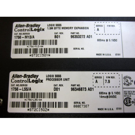 Allen Bradley 1756-L55 Processor Unit 1756-M13 - Used