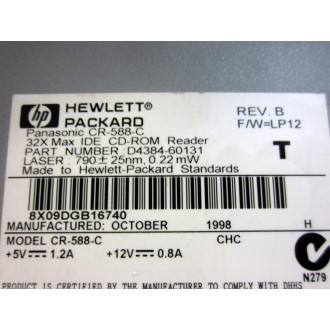 HP CR-588-C CD-ROM Drive D4384-60131 - Used
