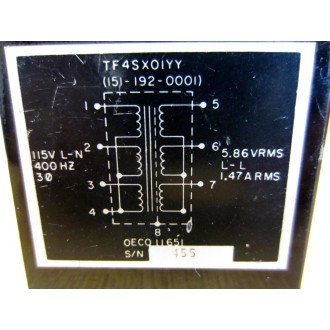 Northrop Grumman TF4SX01YY 400Hz TransformerPower Supply Assy - Used