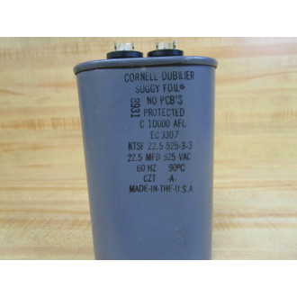 Cornell Dubilier KTSF22.5-525-3-3 Capacitor 22.5MFD 525VAC8931 - New No Box